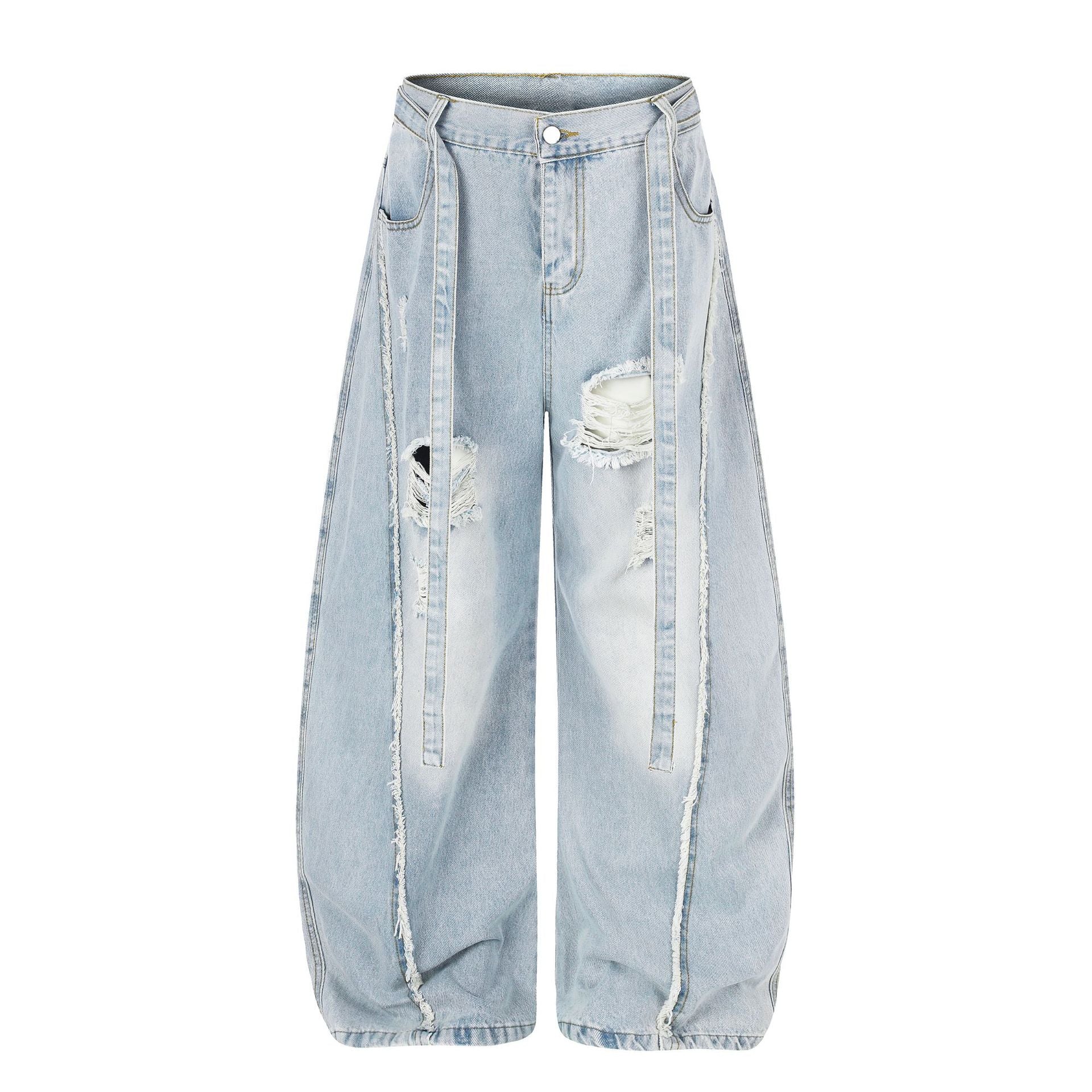 Zwoyren Ripped Seam Baggy Barrel Jeans