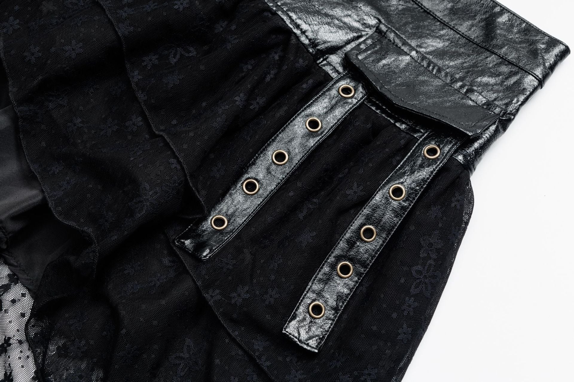 Zwoyren Rivet Star Faux Leather Skirt