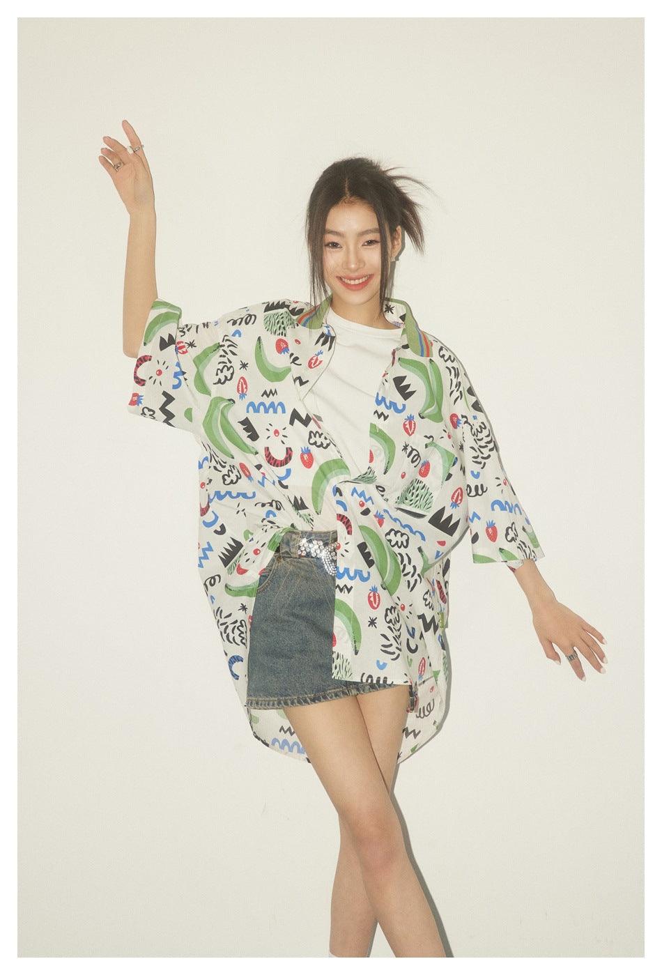 Korean Style Printed Casual Shirt