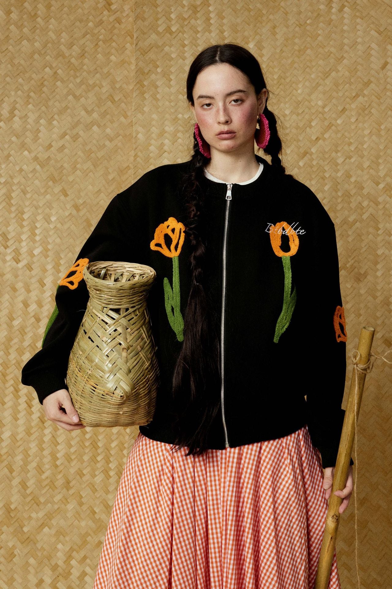 Zwoyren Tulip Design Varsity Jacket