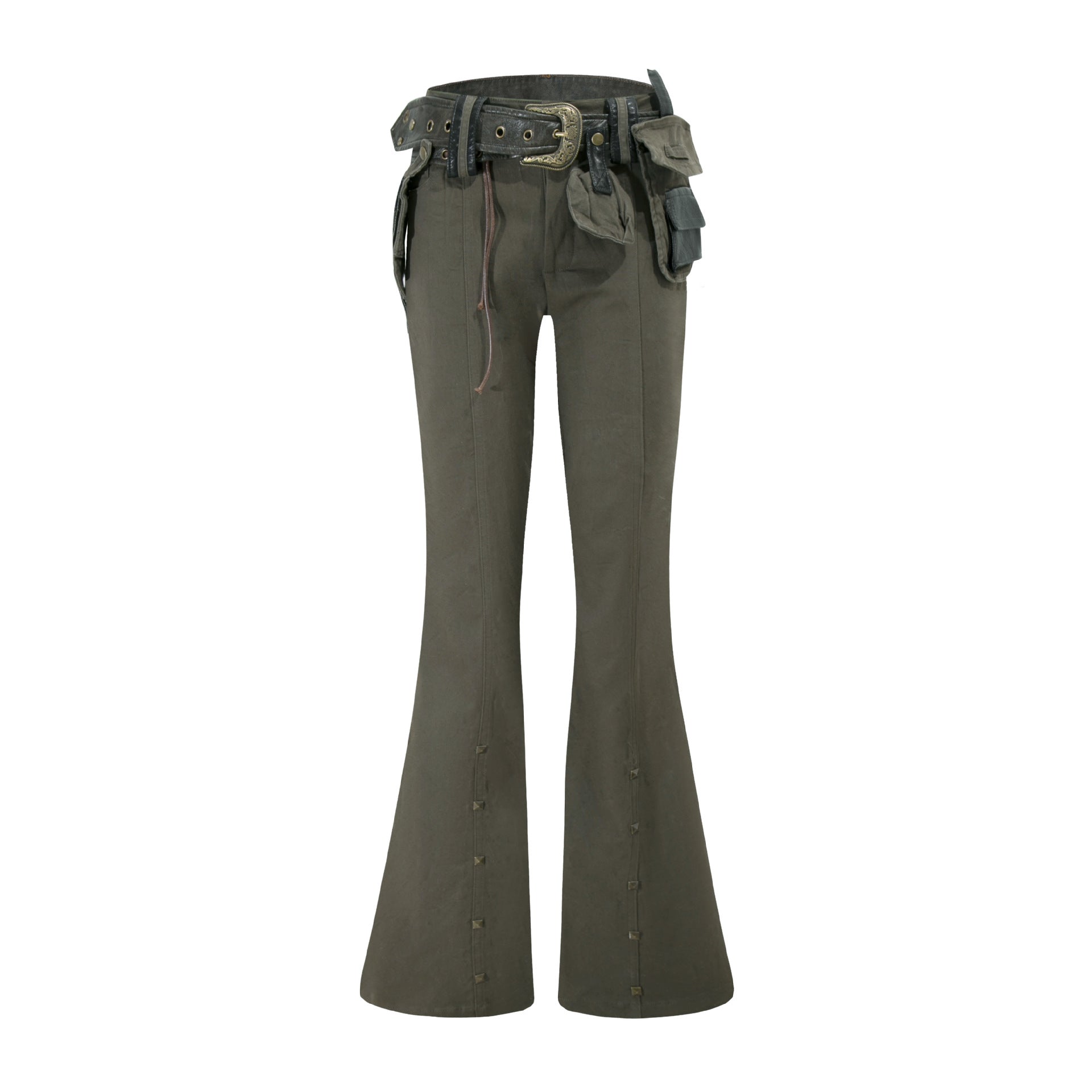 Zwoyren Rivet Flare Jeans