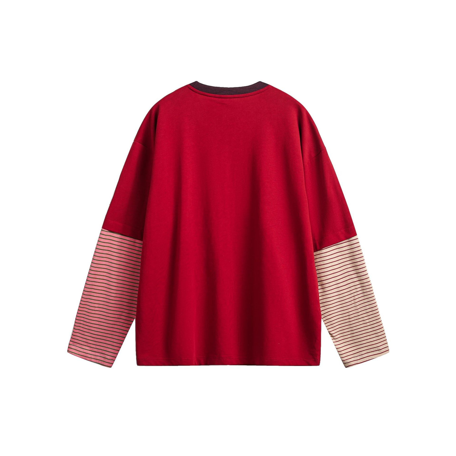 Zwoyren Cute Printed Splicing Long Sleeve Tee