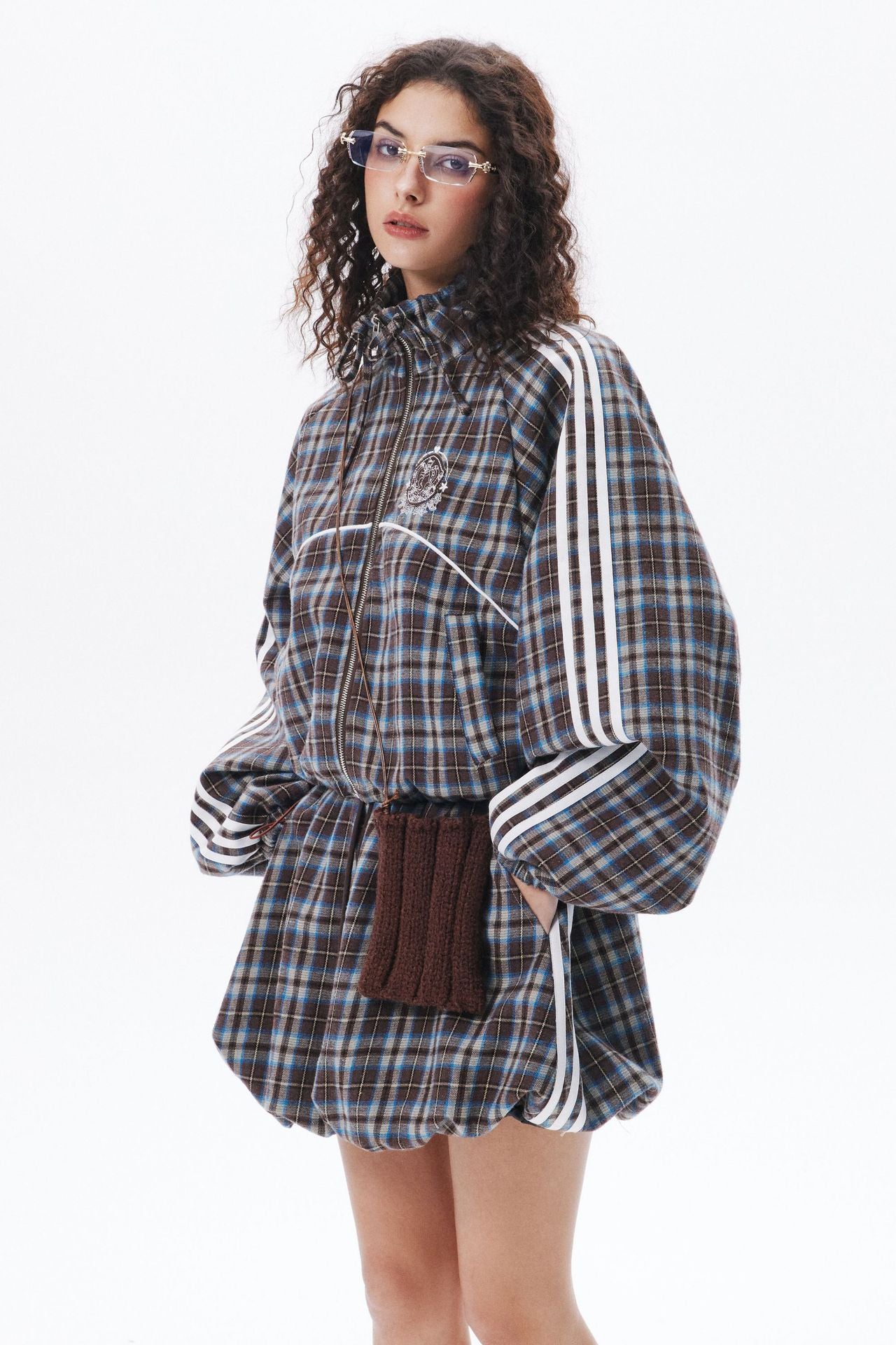 Zwoyren Checkered Zip-Up Jacket