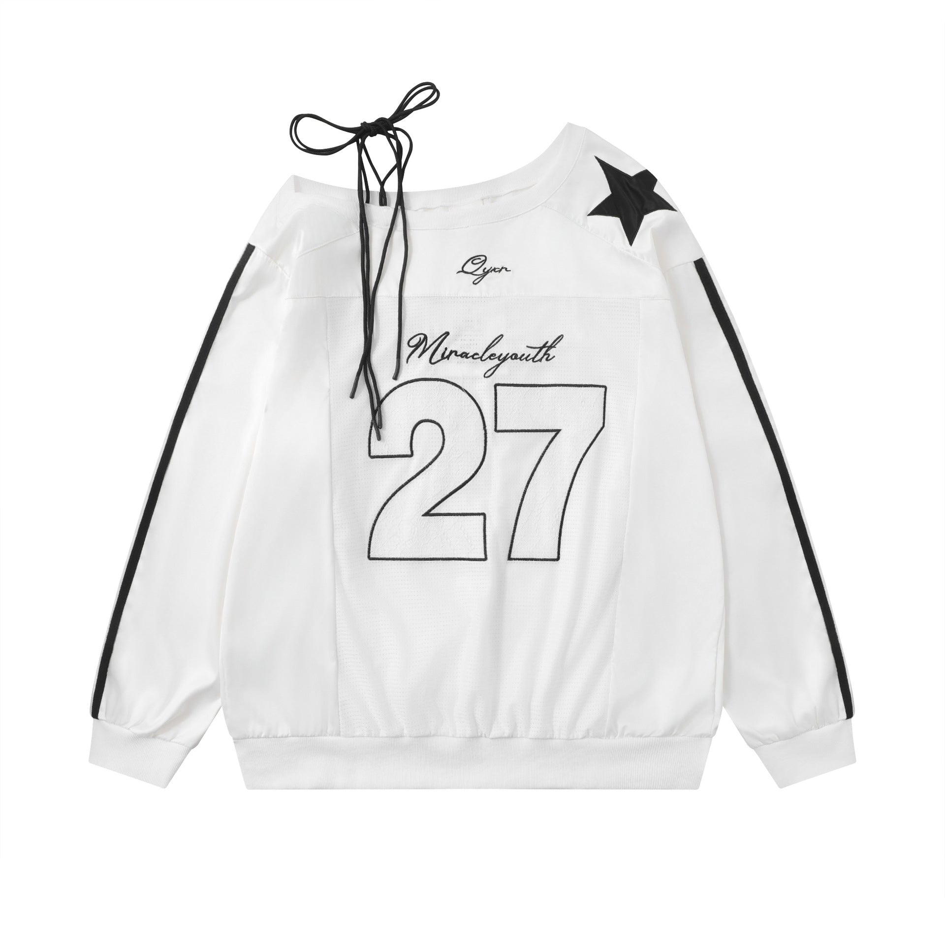 Zwoyren Star Appliqué One-Shoulder Top