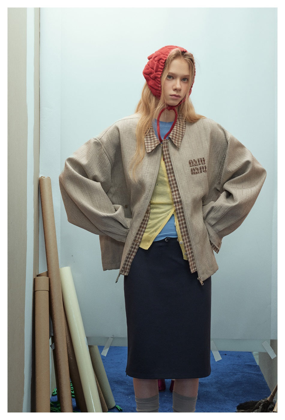 Zwoyren Plaid Collar Jacket