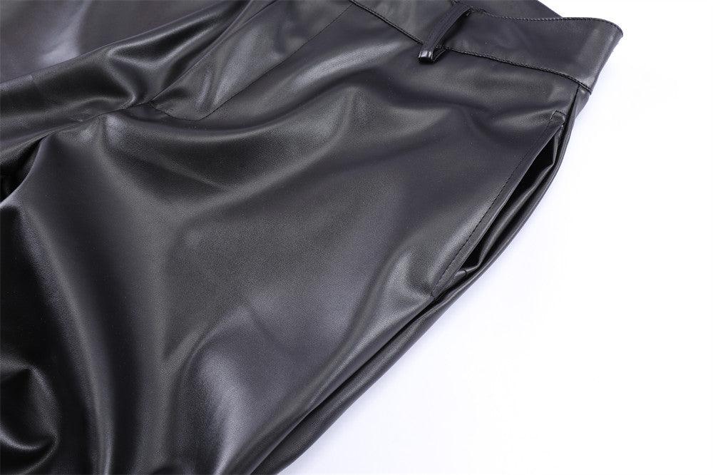 Dark Punk Shiny PU Leather Pant