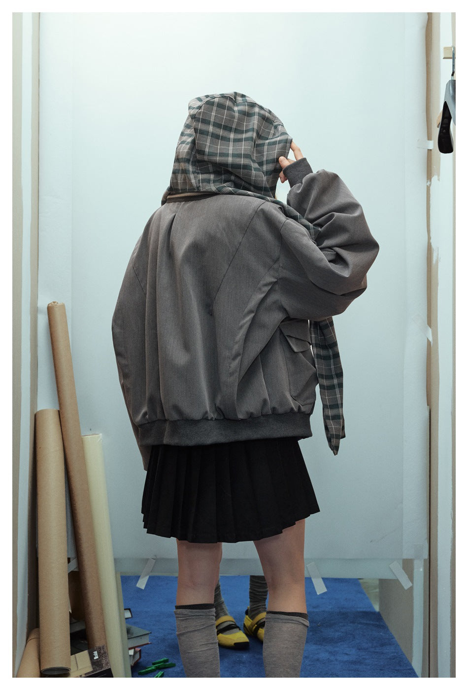 Zwoyren Detachable Scarf Hooded Jacket
