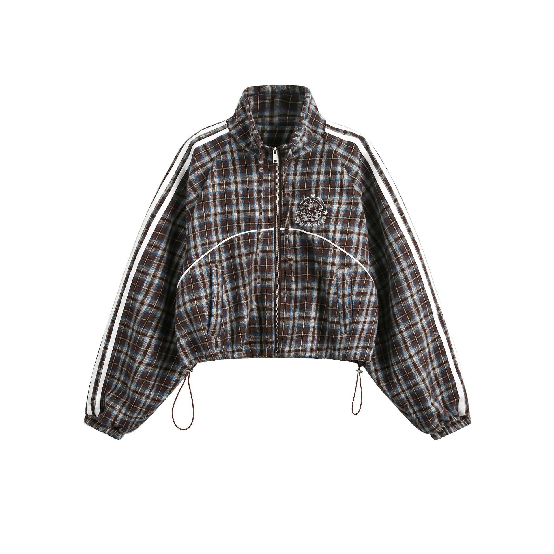 Zwoyren Checkered Zip-Up Jacket