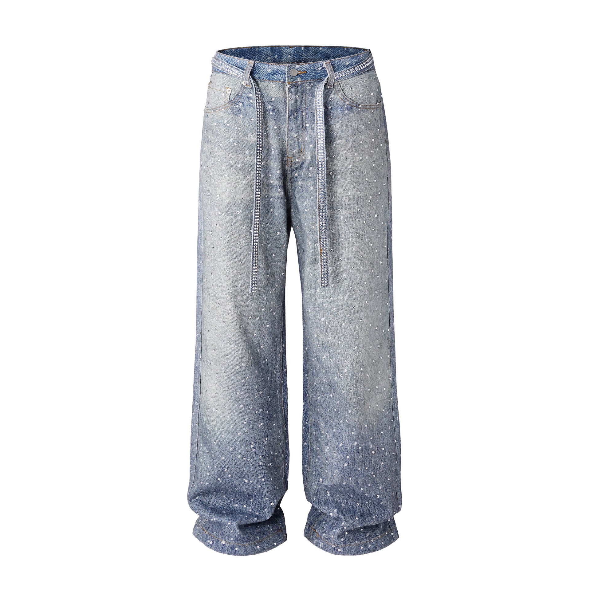 Zwoyren Rhinestone Baggy Jean