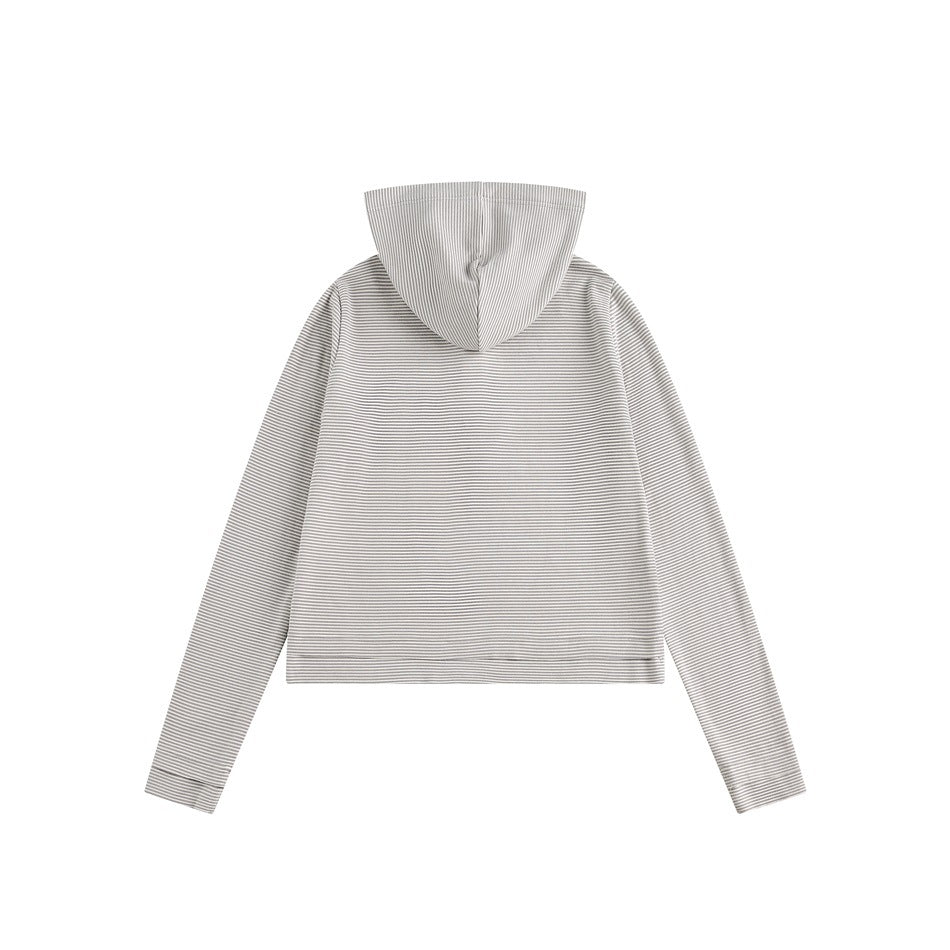 Zwoyren Henley Striped Hoodie Sweatshirt