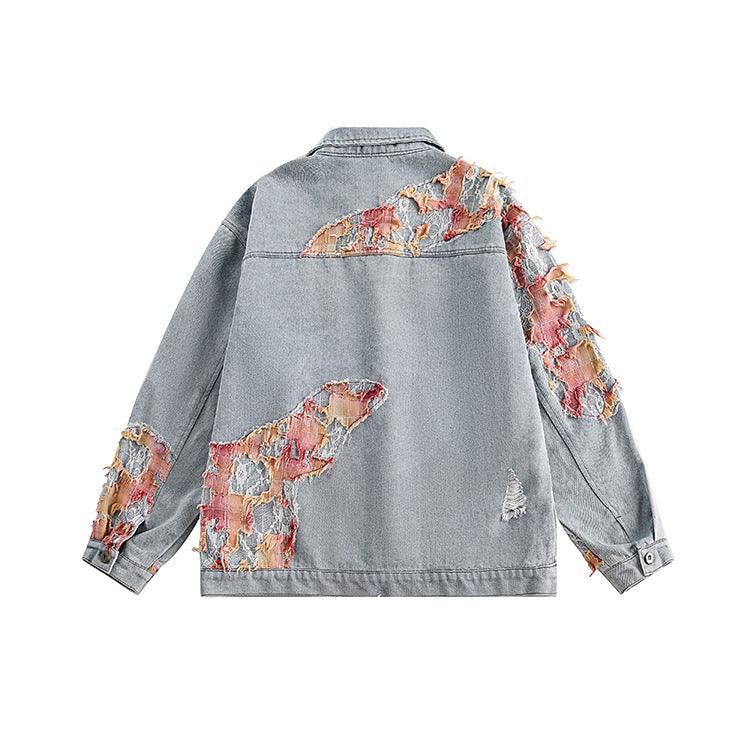 Zwoyren Heavy Craftsmanship Lace Denim Jacket