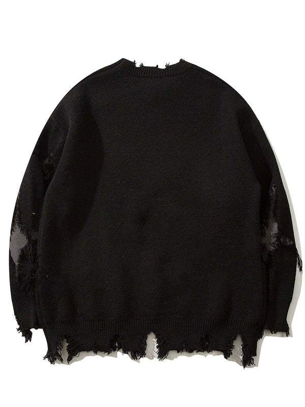 Zwoyren Distressed Skull Sweater