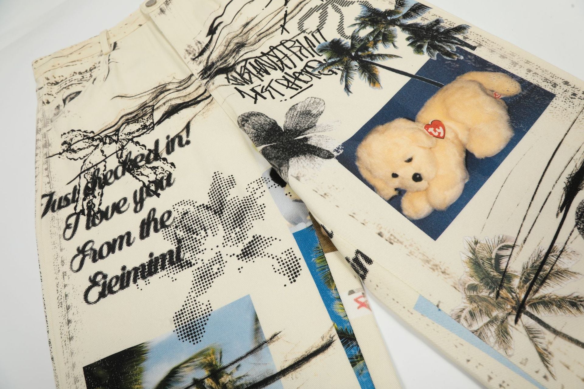 Zwoyren Whimsical Collage Statement Pants