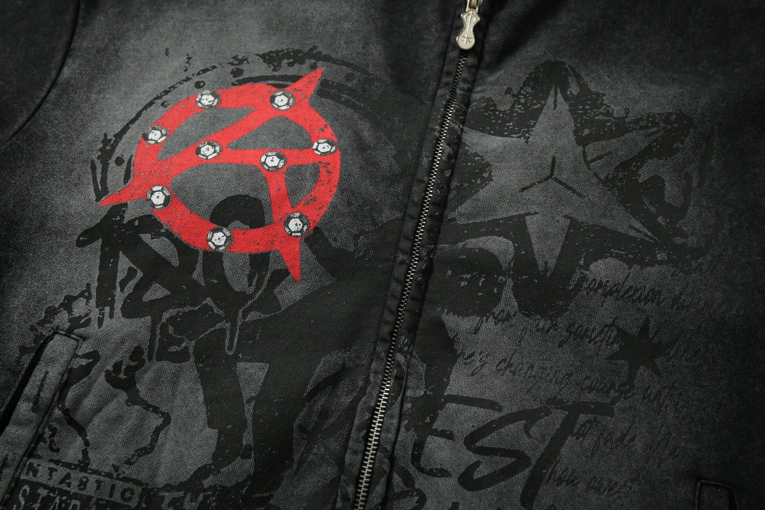 Zwoyren Anarchy Star Graphic Hooded Jacket