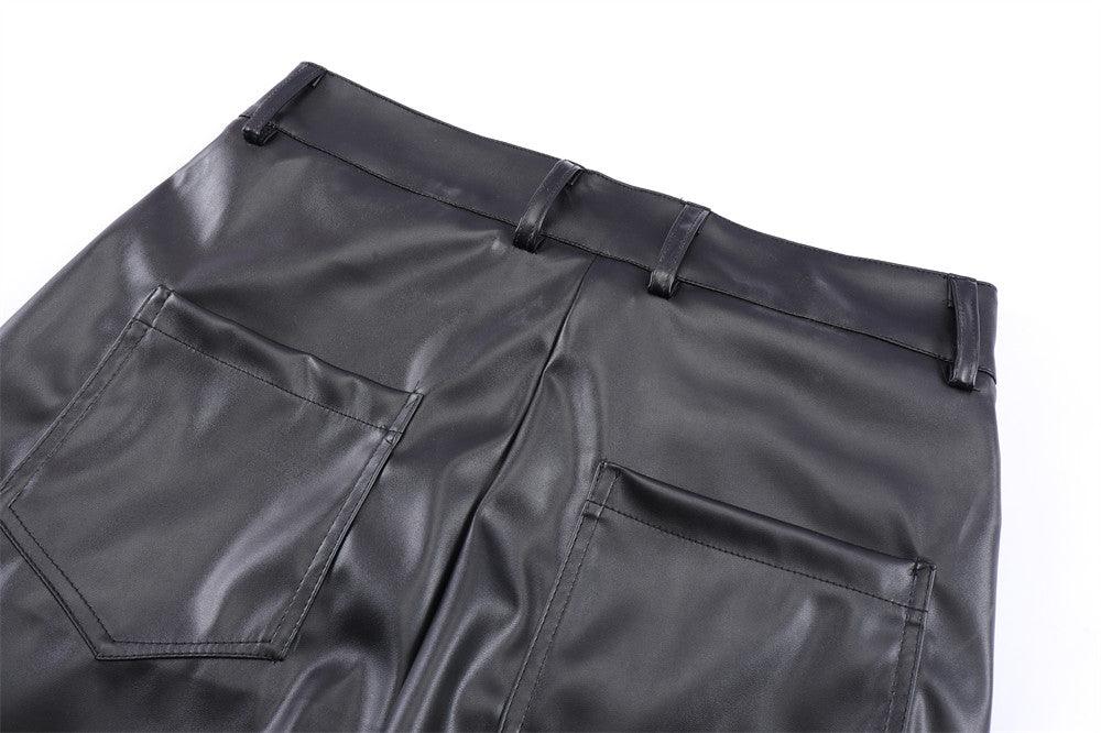 Dark Punk Shiny PU Leather Pant