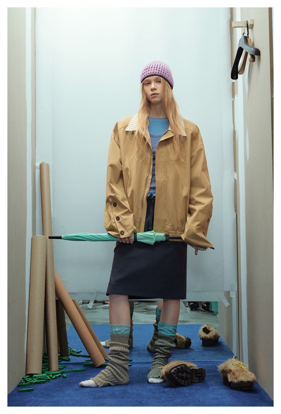 Zwoyren Reversible Striped Collar Jacket