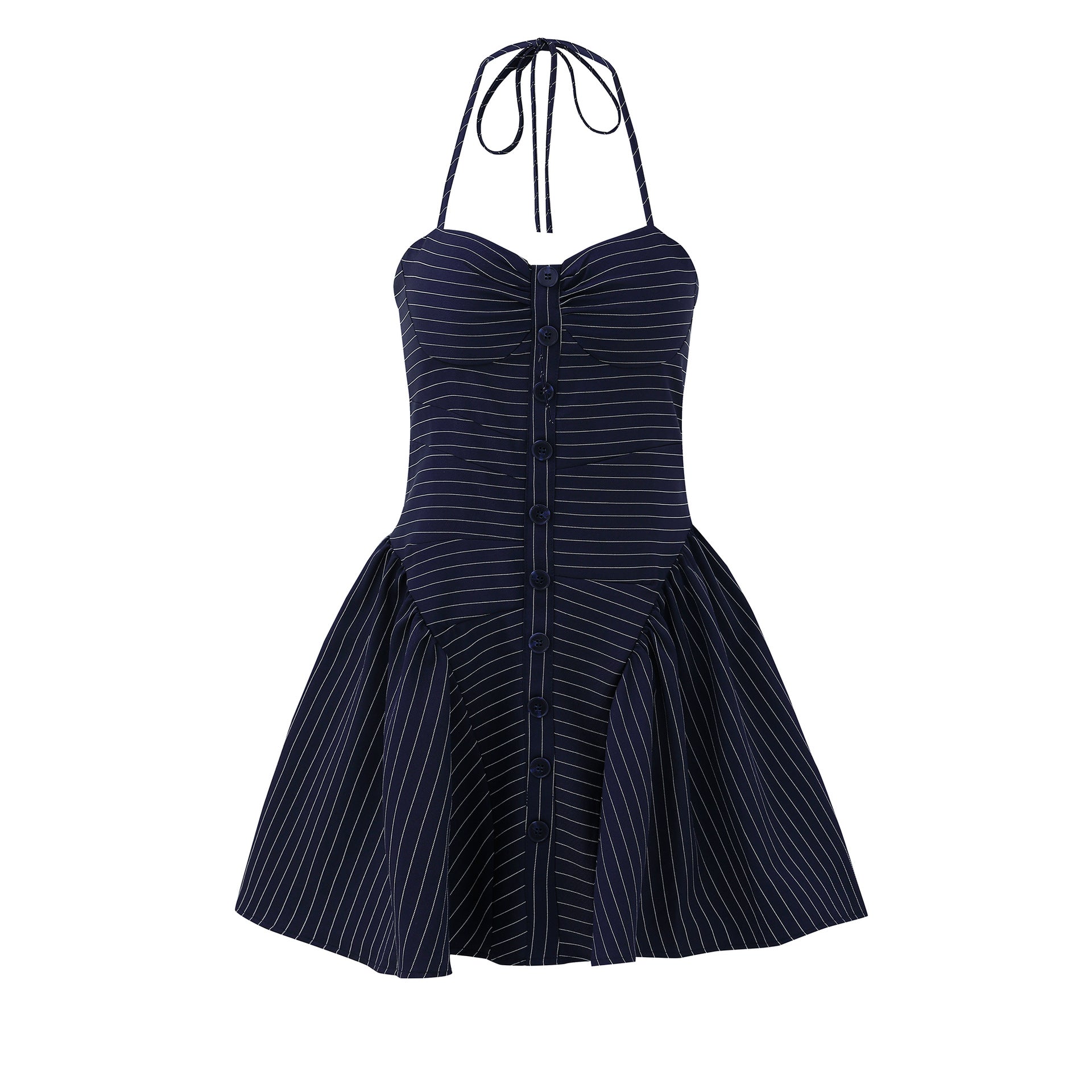 Zwoyren Strapless Pinstripe Mini Dress