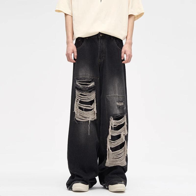 Distressed Design Loose Jeans