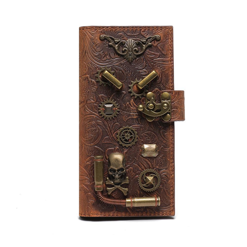Europe Punk Skull Layer Cowhide Wallet