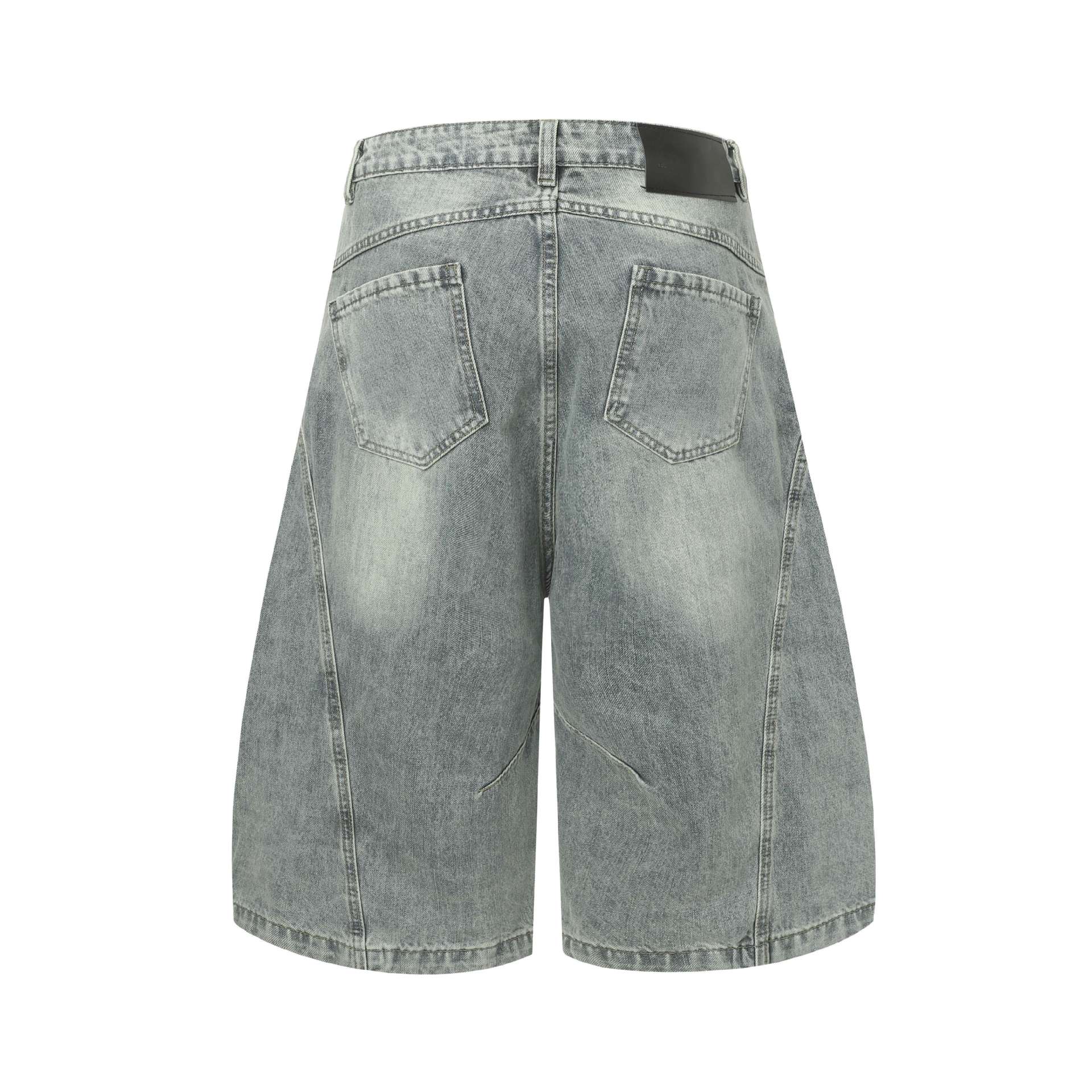 Zwoyren Washed Distressed Longline Barrel Jorts
