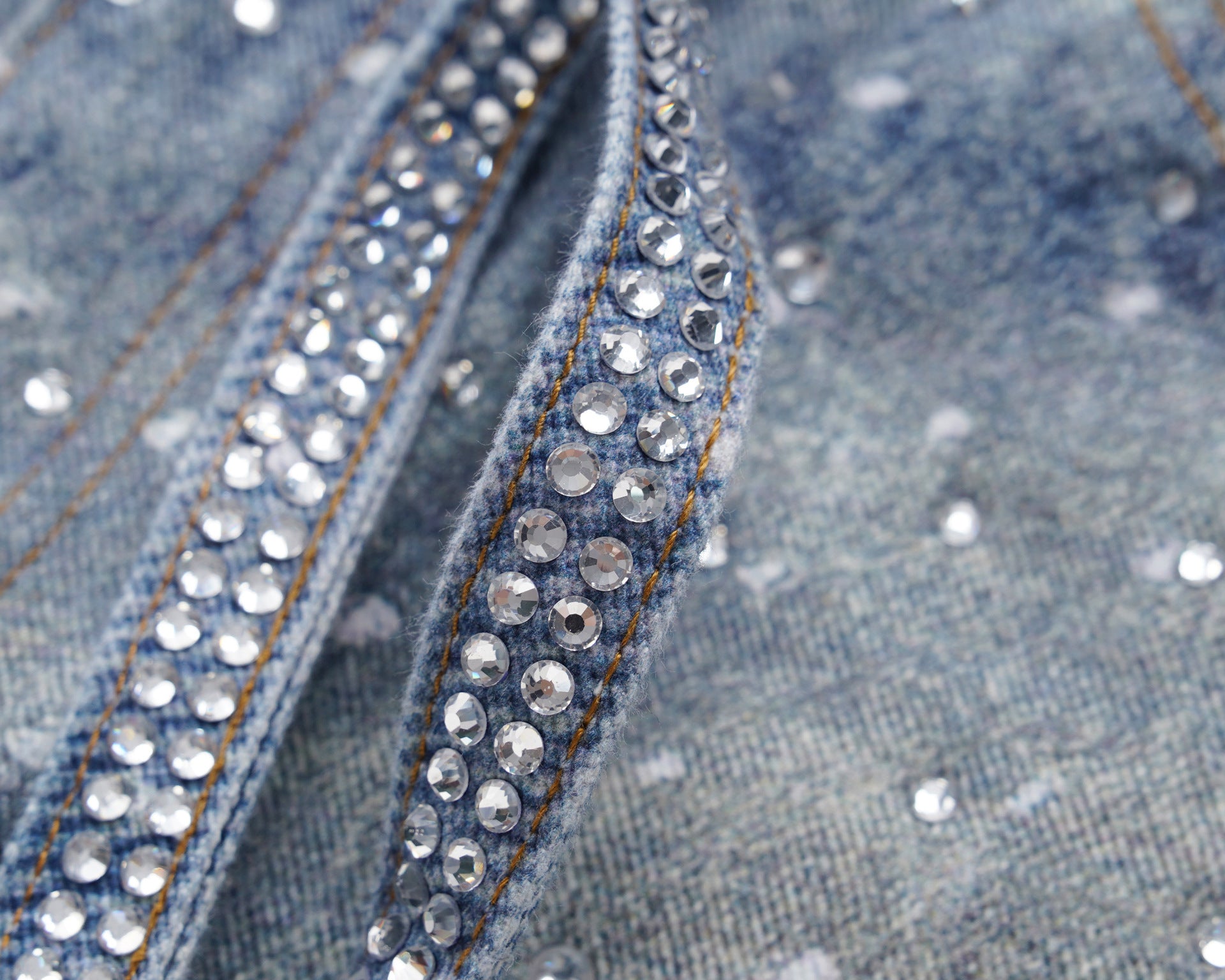 Zwoyren Rhinestone Baggy Jean