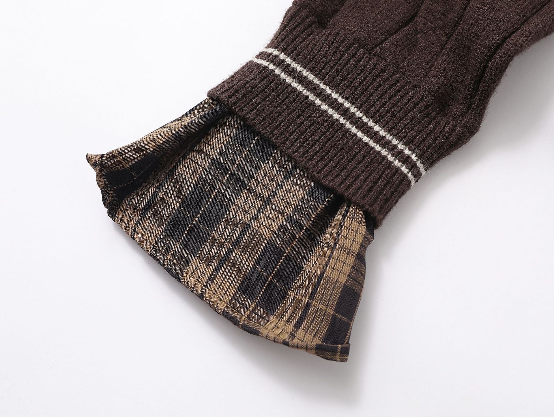 Zwoyren Plaid Accent Knit Sweater