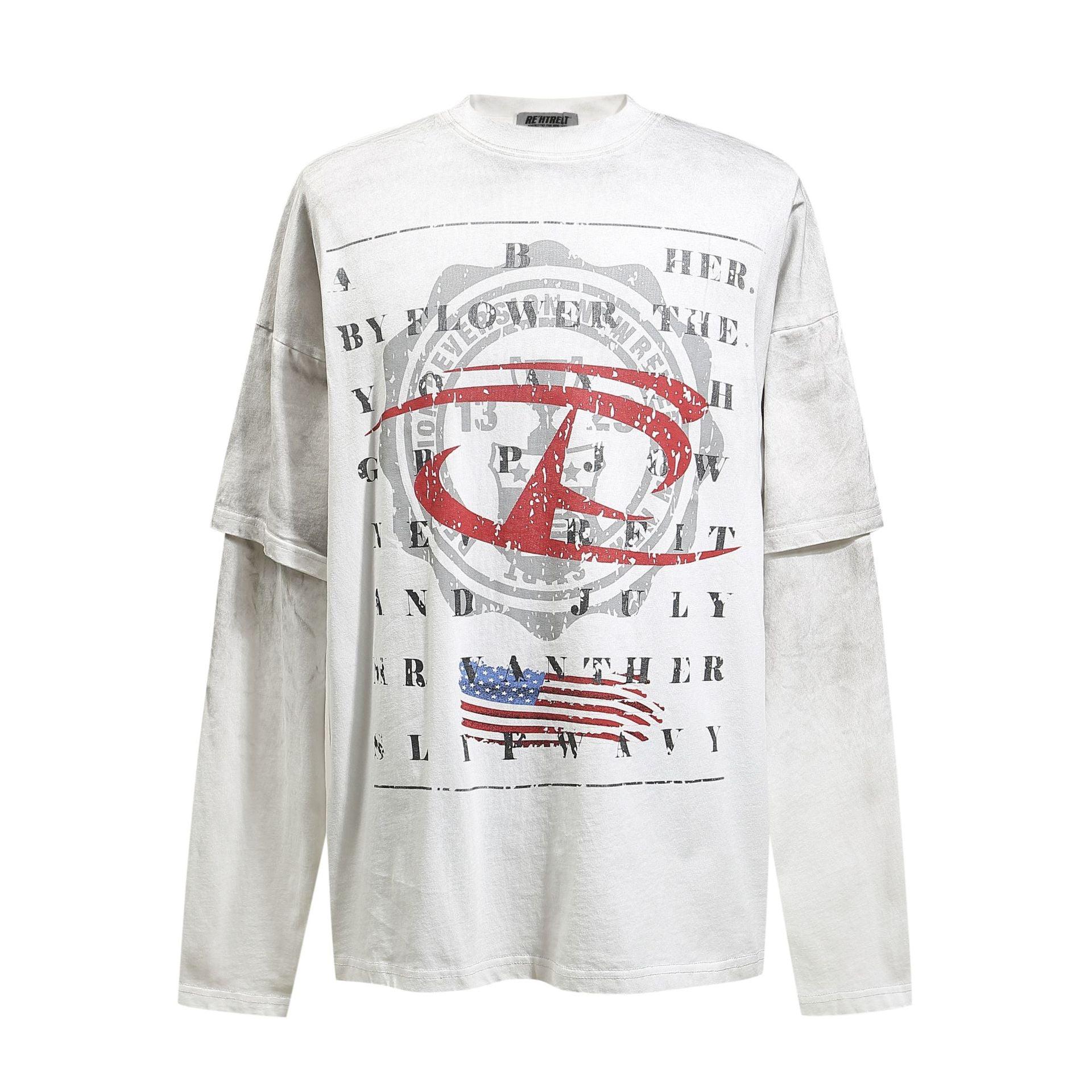 American Street Trend Loose Long-Sleeved T-shirt