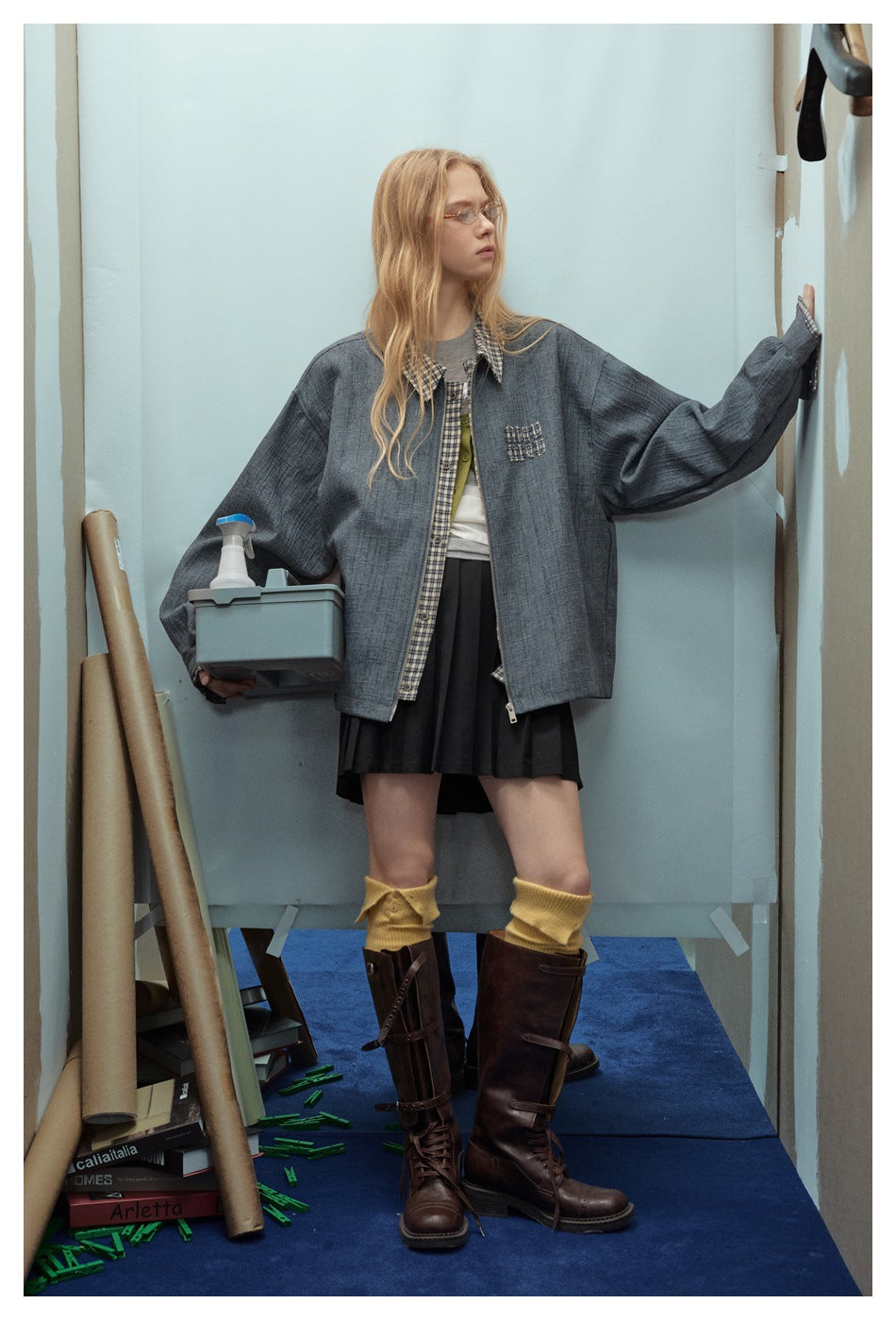 Zwoyren Plaid Collar Jacket