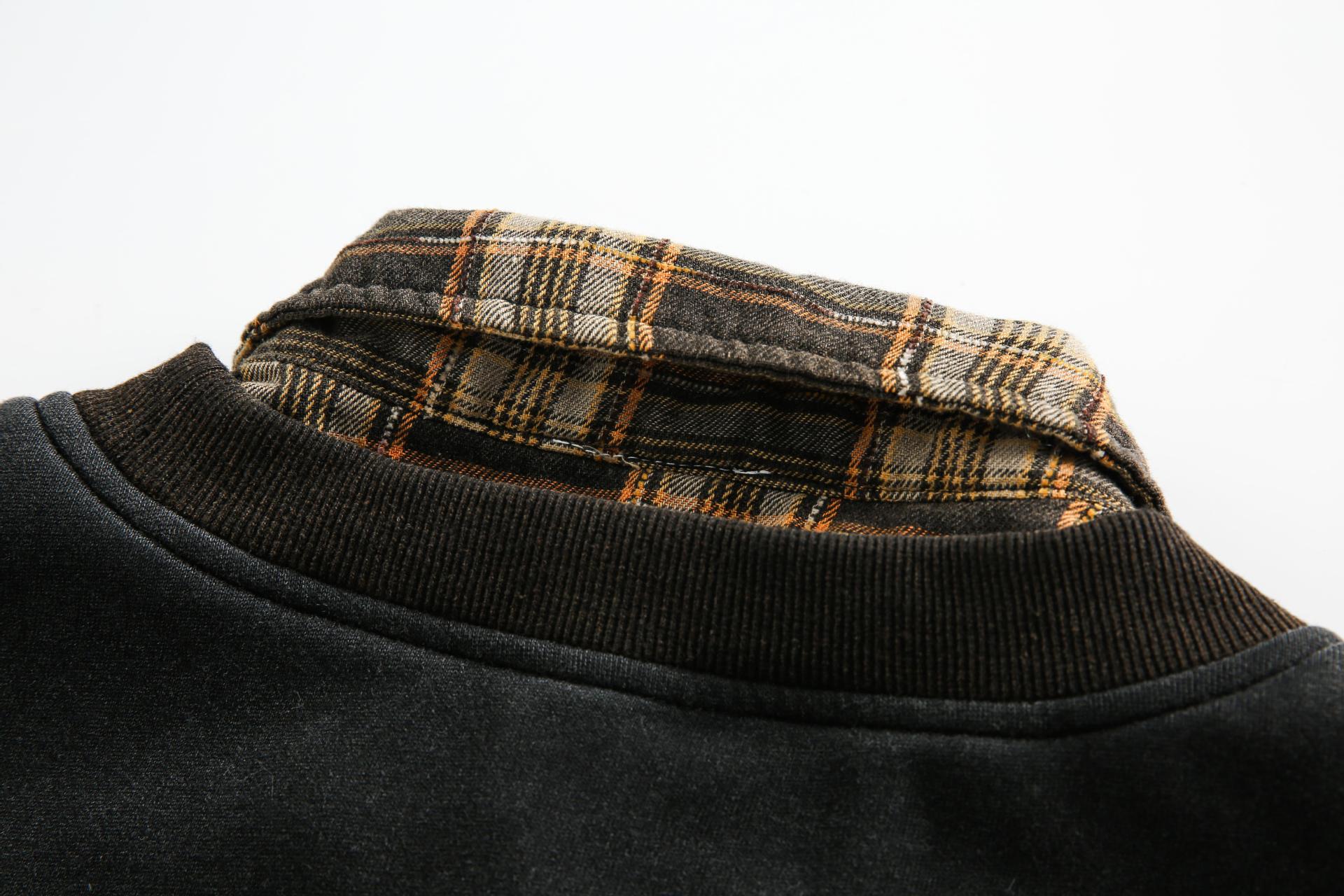 Zwoyren Layered Plaid Sweatshirt