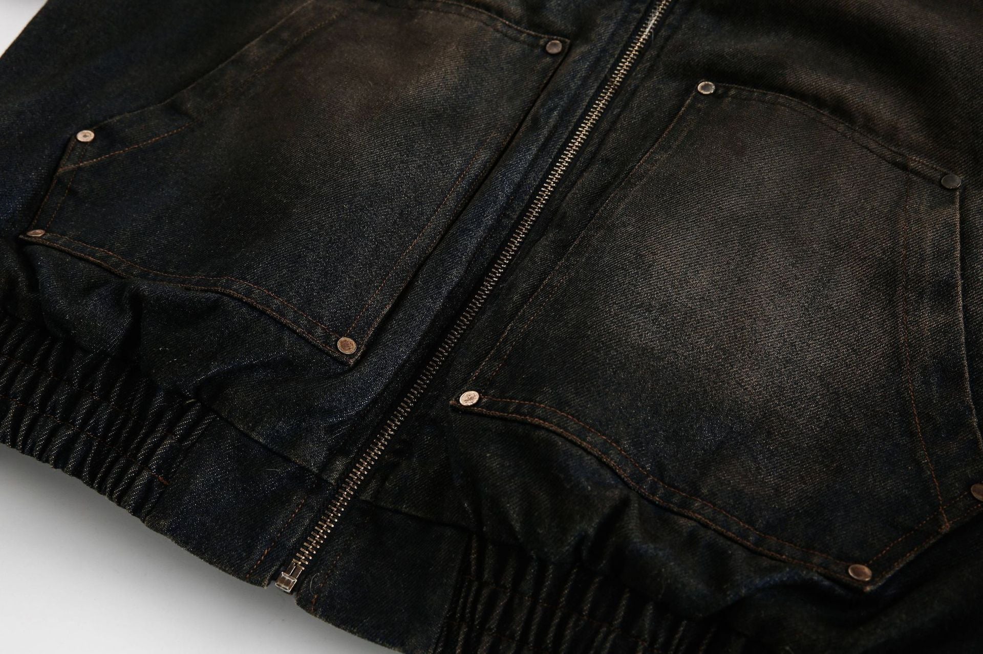 Zwoyren Washed Denim Fur Hooded Jacket