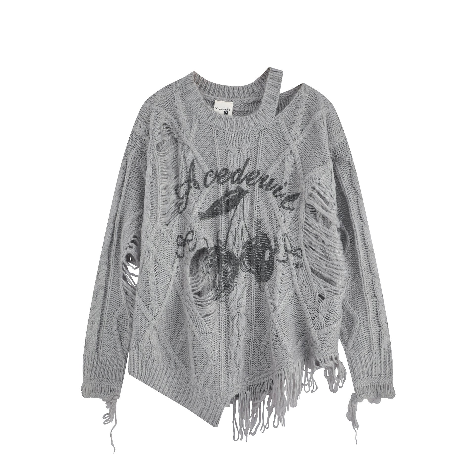 Zwoyren Acedemiz Distressed Knit Sweater