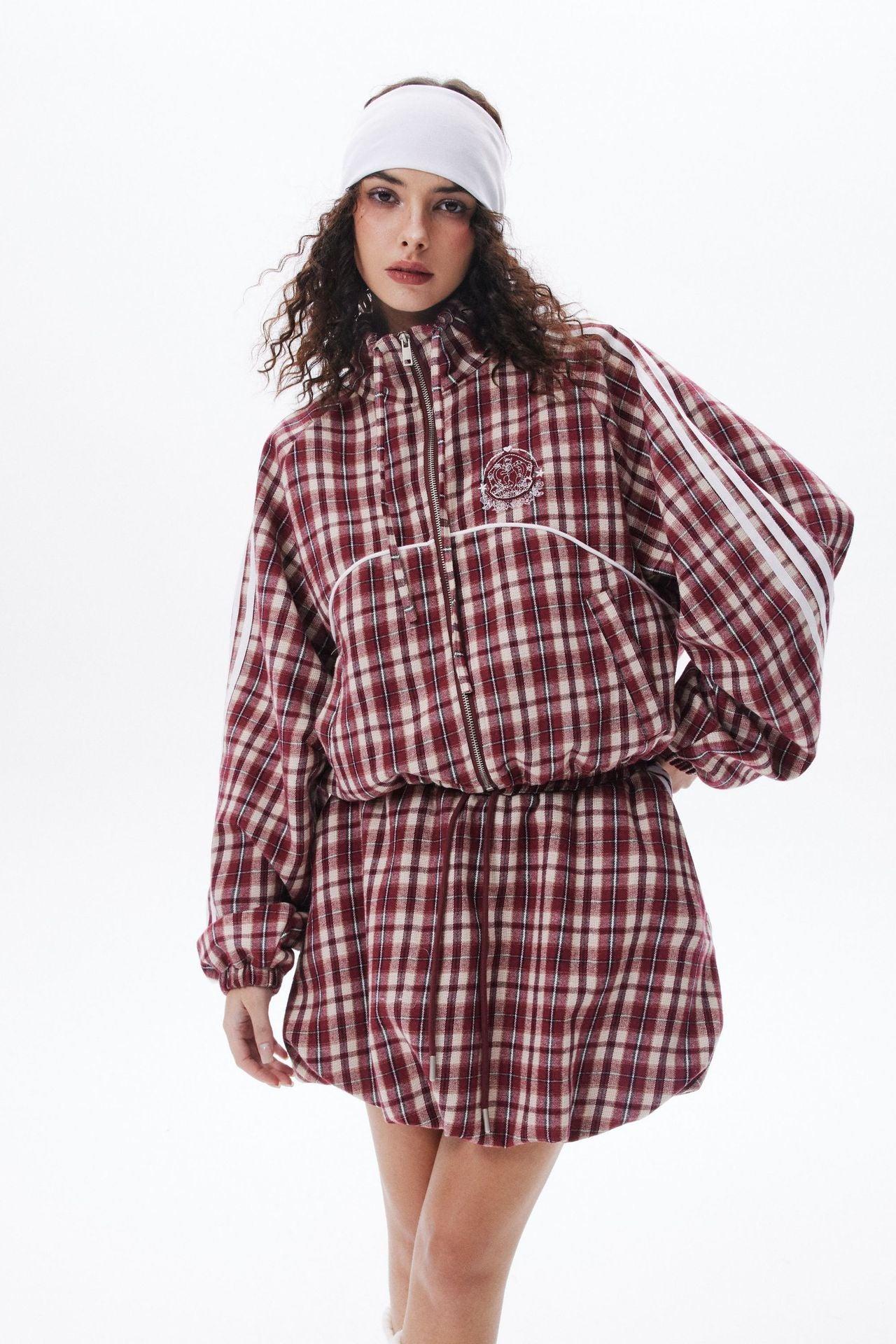 Zwoyren Checkered Zip-Up Jacket