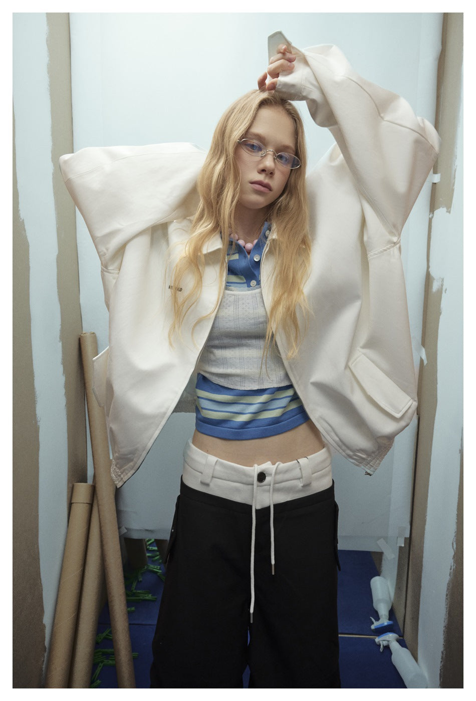 Zwoyren Oversized White Bomber Jacket