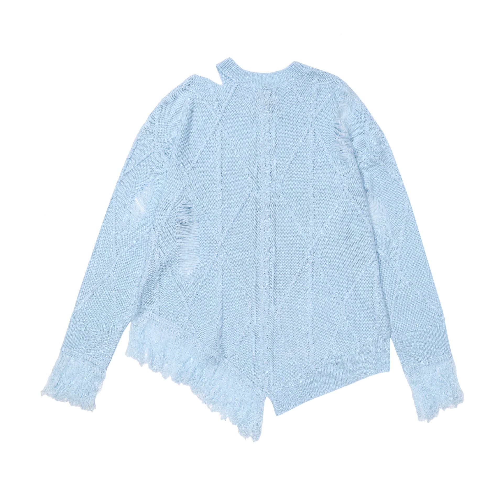 Zwoyren Butterfly Distressed Knit Sweater