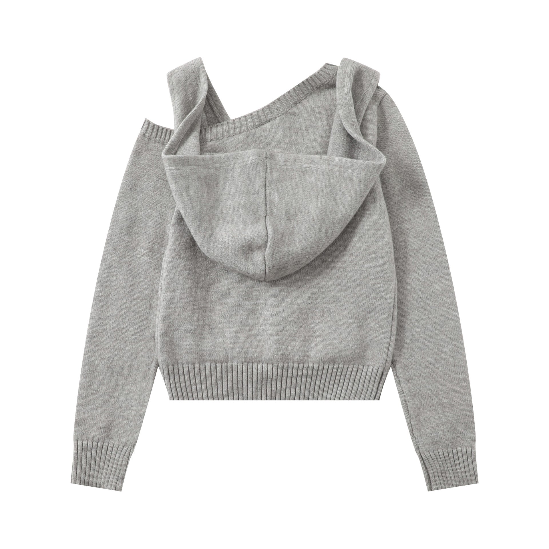 Zwoyren Slant Shouleder Two Layer Sweater