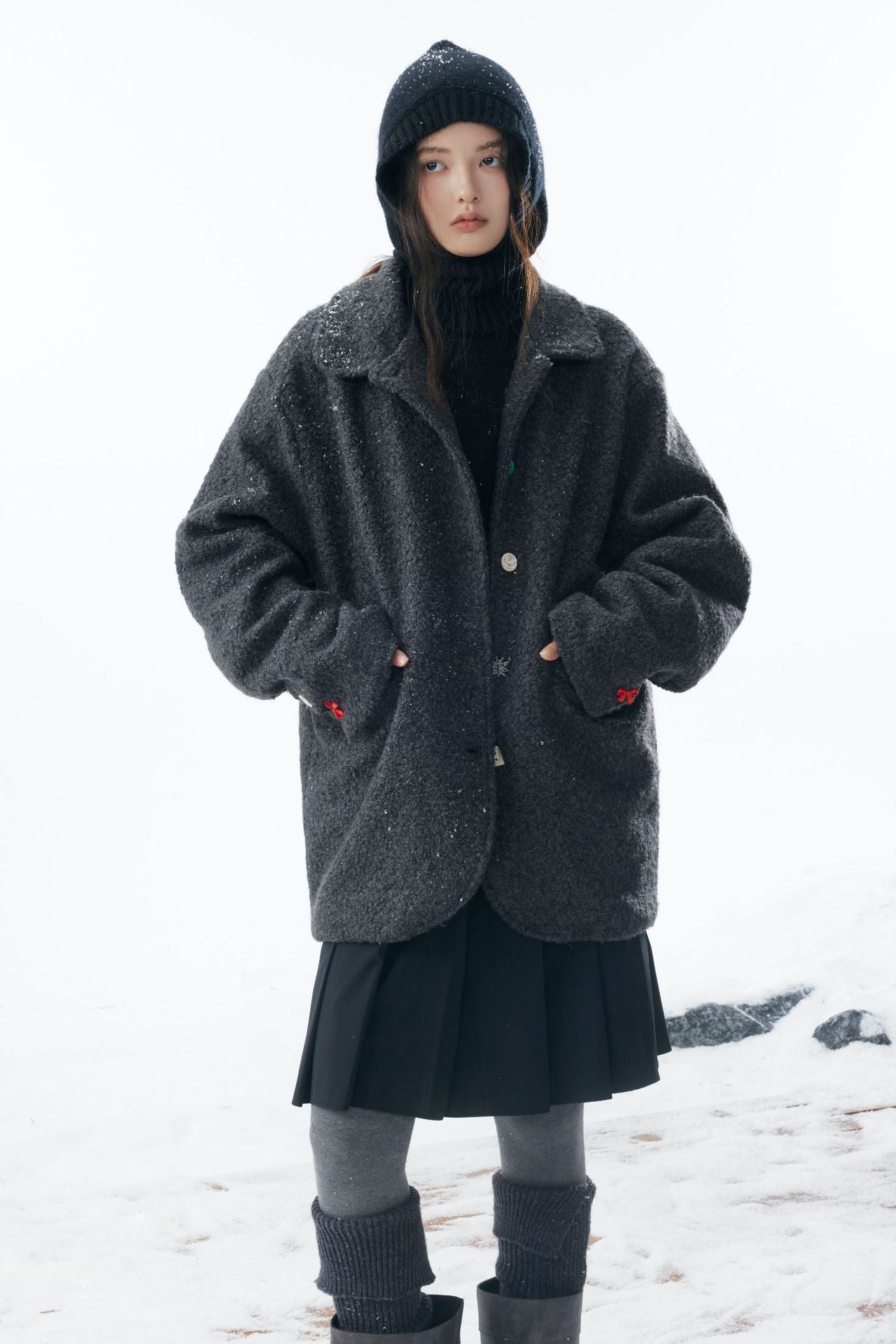 Zwoyren Boucle Wool Blend Coat