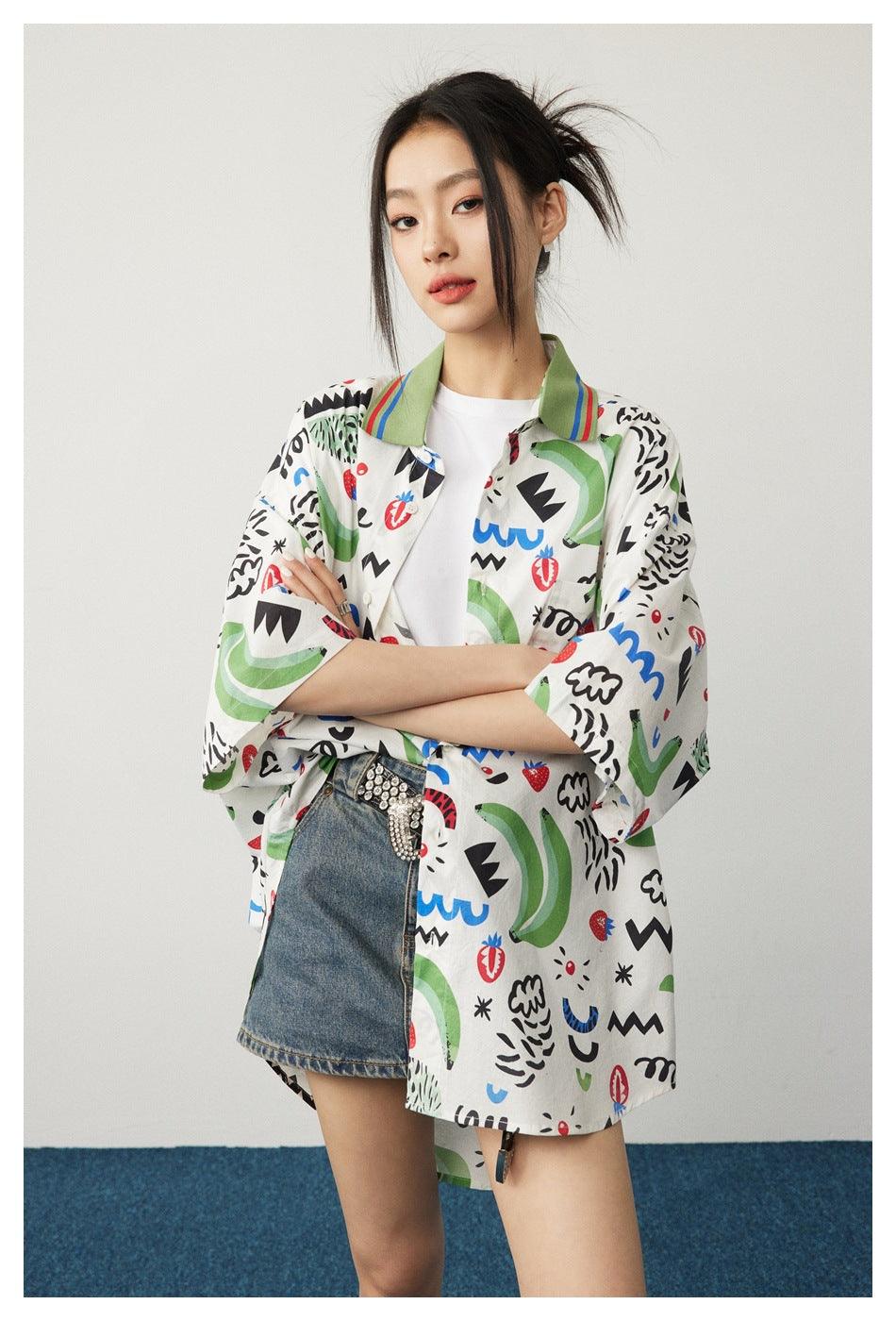 Korean Style Printed Casual Shirt