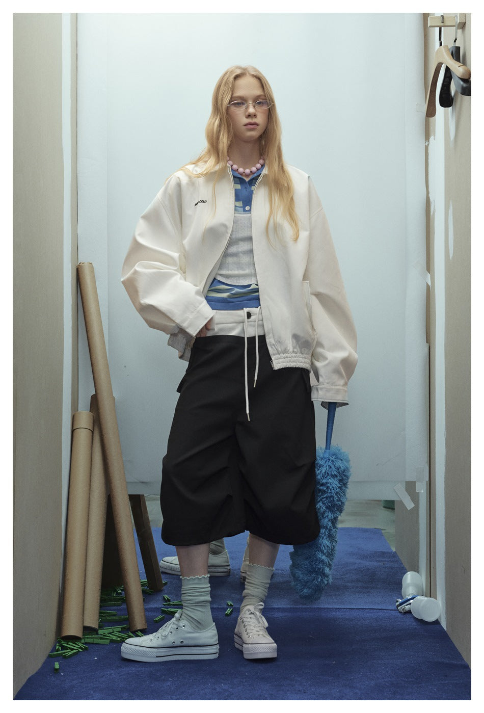 Zwoyren Oversized White Bomber Jacket
