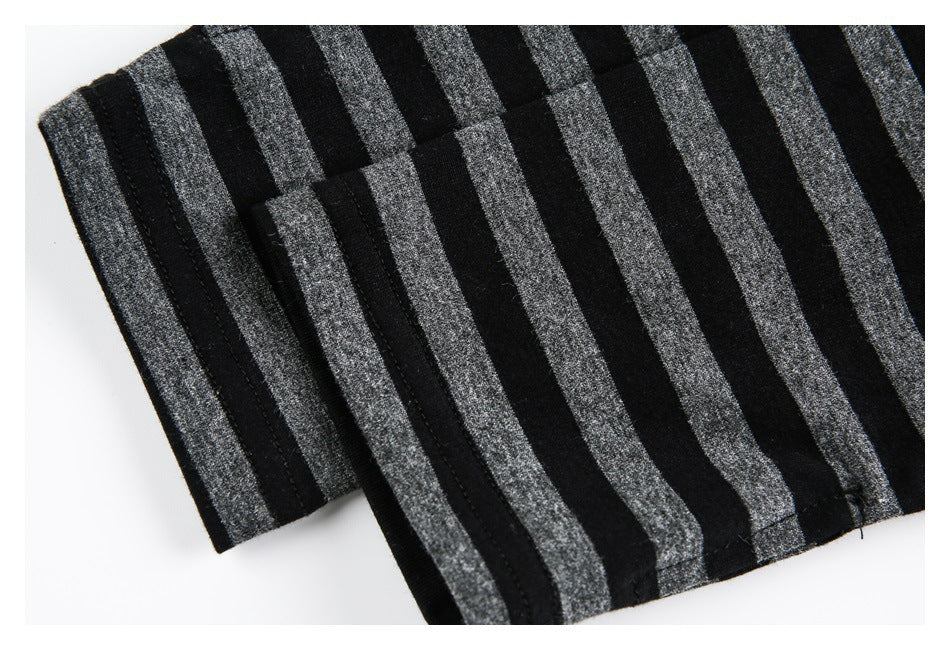 Zwoyren Striped Contrast Long Sleeve Tee