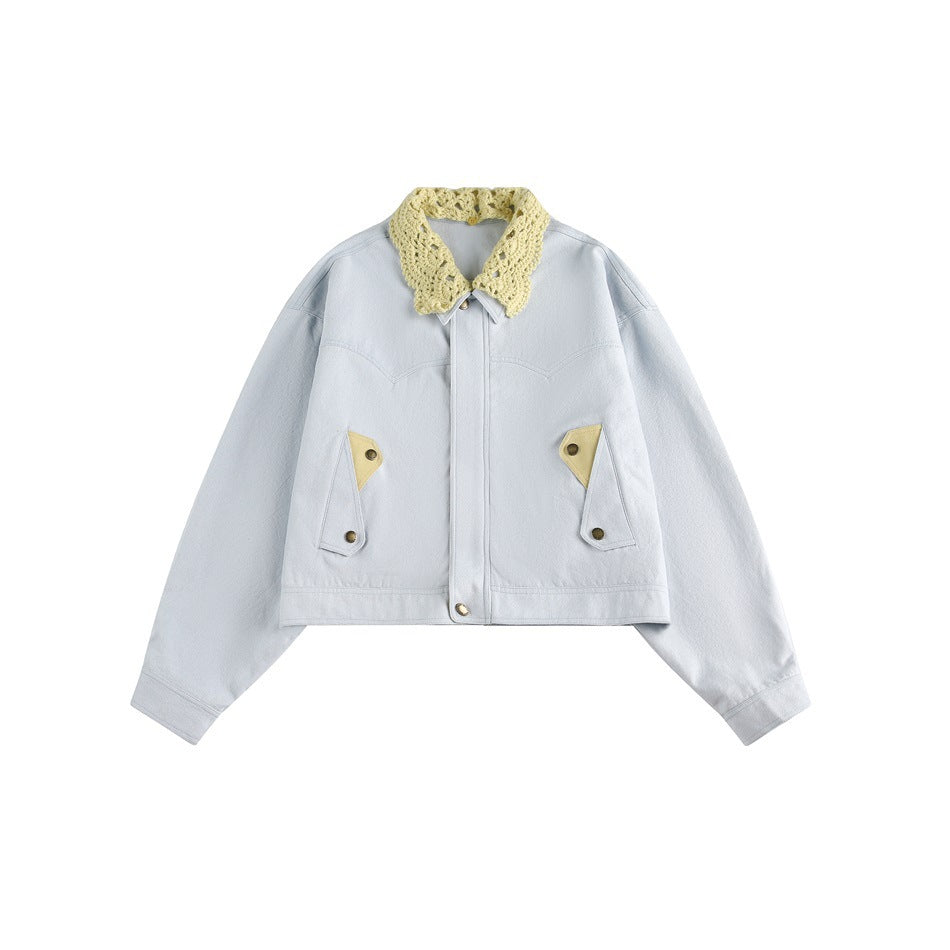 Zwoyren Crochet Collar Jacket