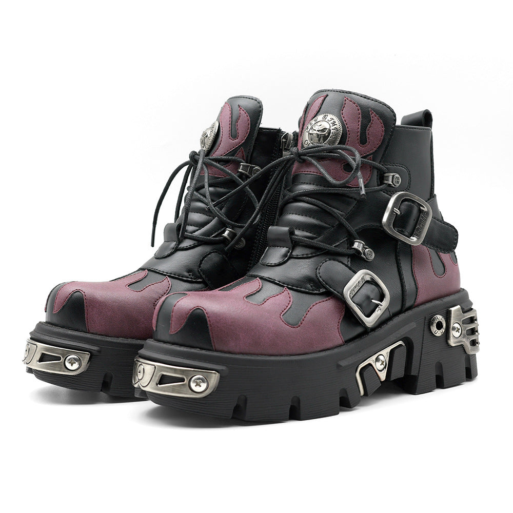 Zwoyren Purple Flame Platform Boots