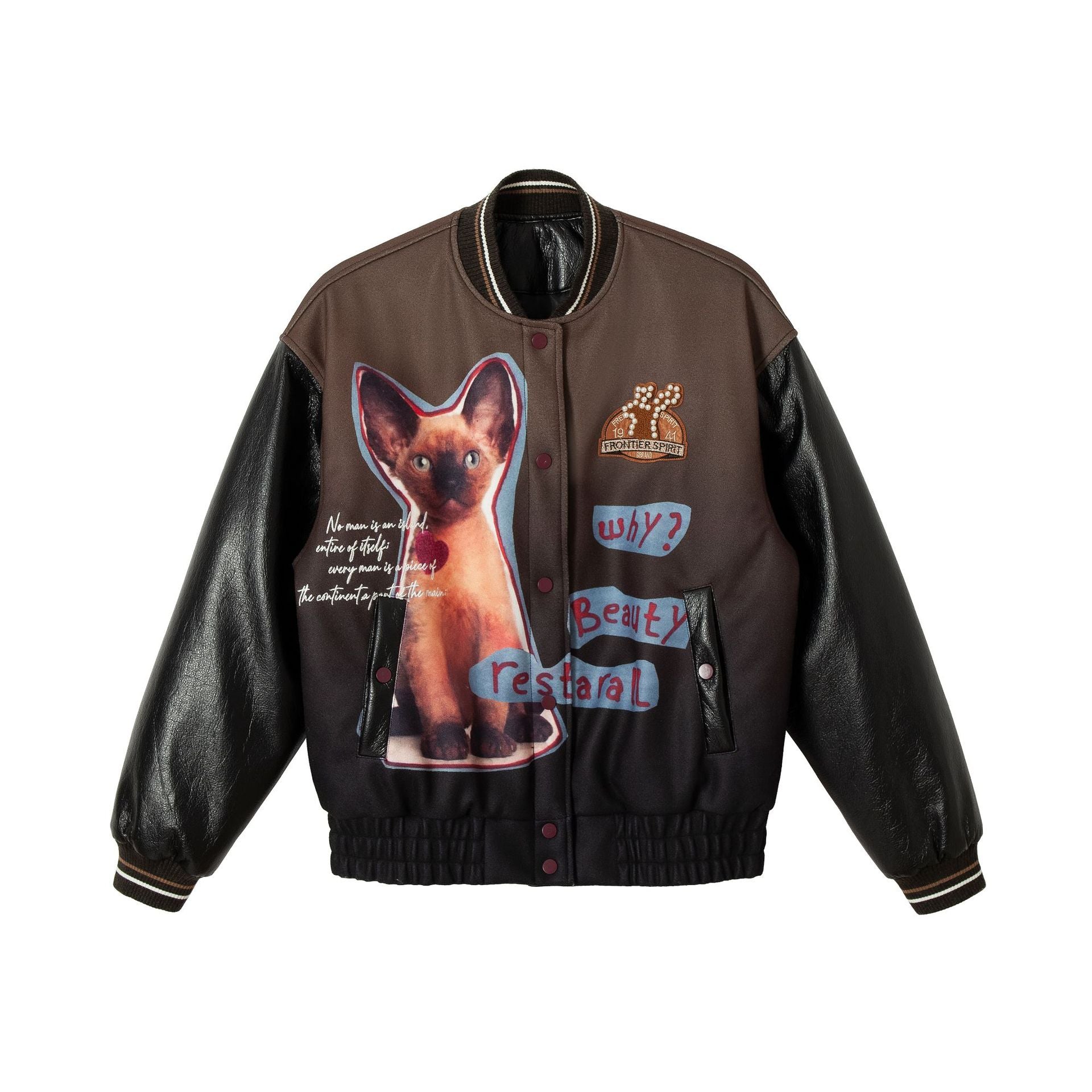 Zwoyren Feline Fusion Varsity Jacket