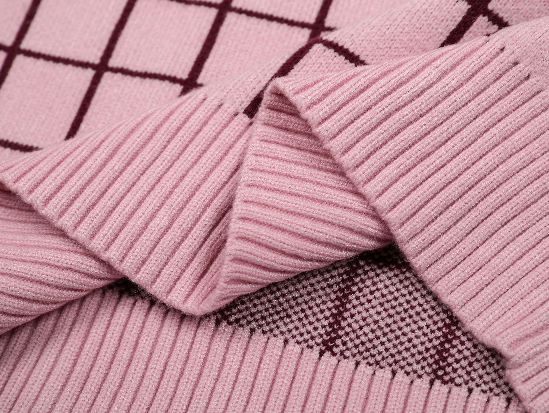 Zwoyren Plaid Pink Sweater and Bow Shirt