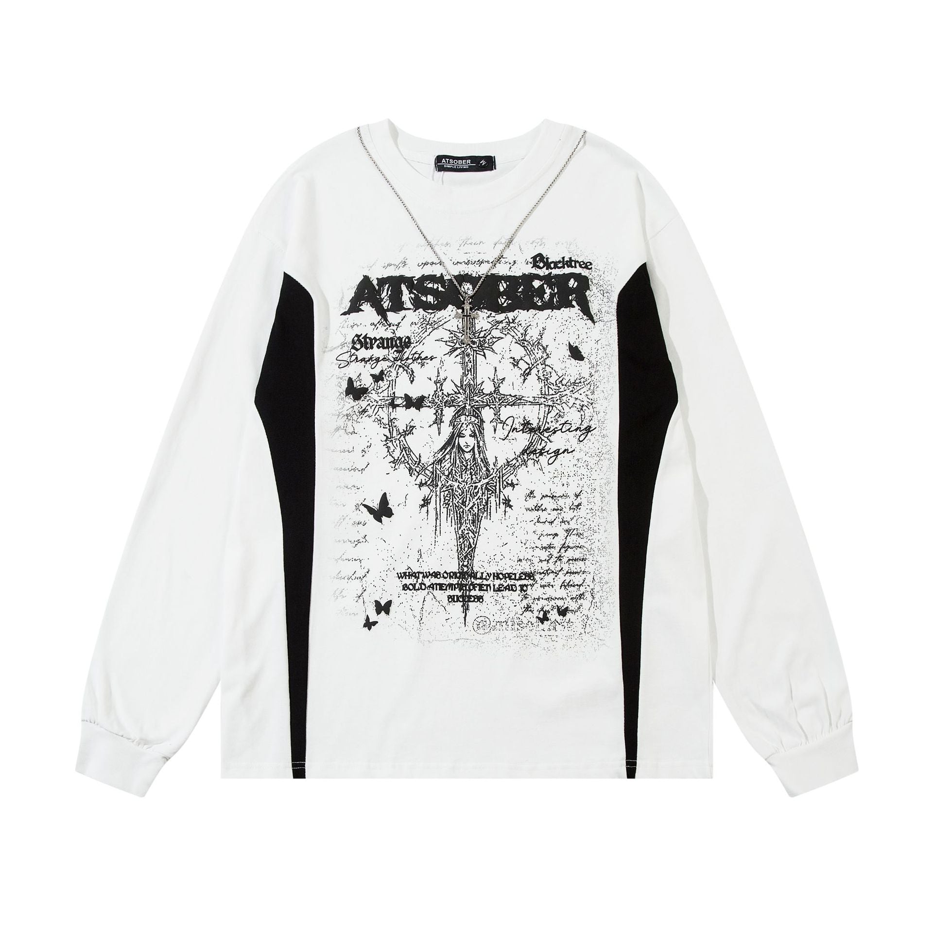 Star Necklace Cross Graphic Sweatshirt