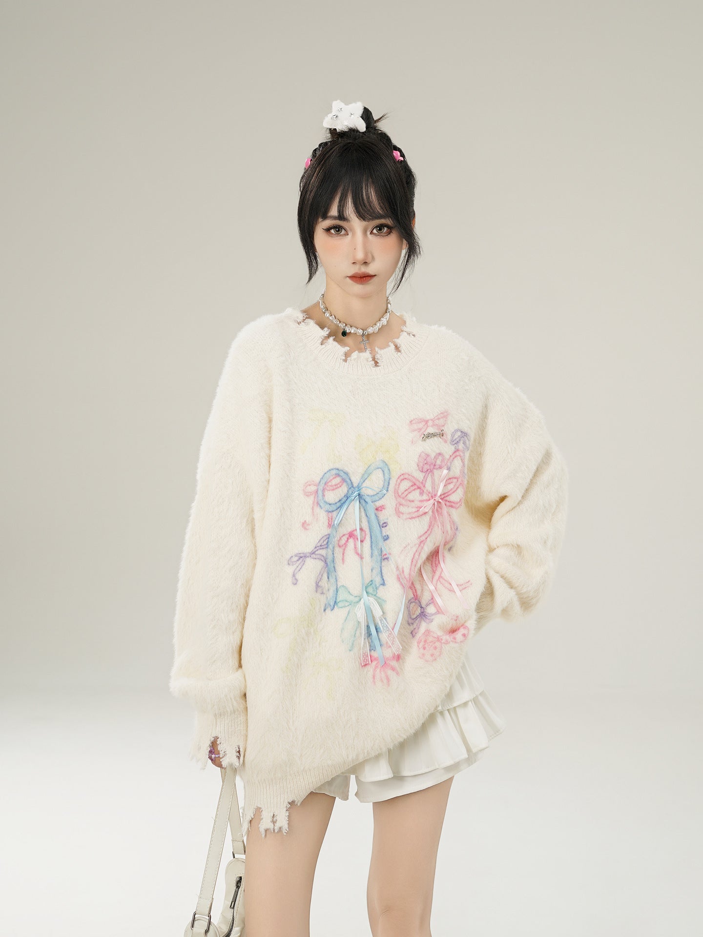 Zwoyren Bow Ribbon Sweater