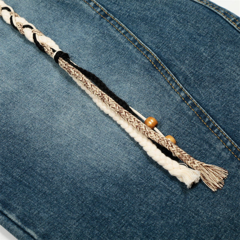 Zwoyren Rope Baggy Barrel Jeans