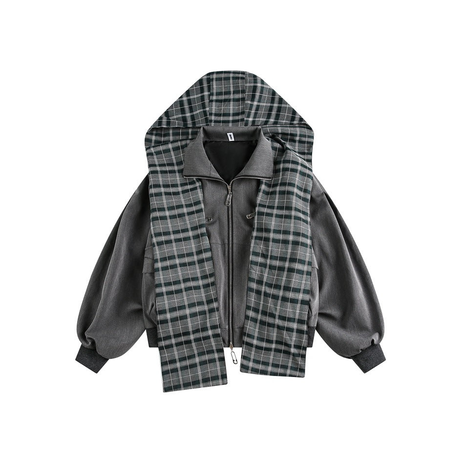 Zwoyren Detachable Scarf Hooded Jacket