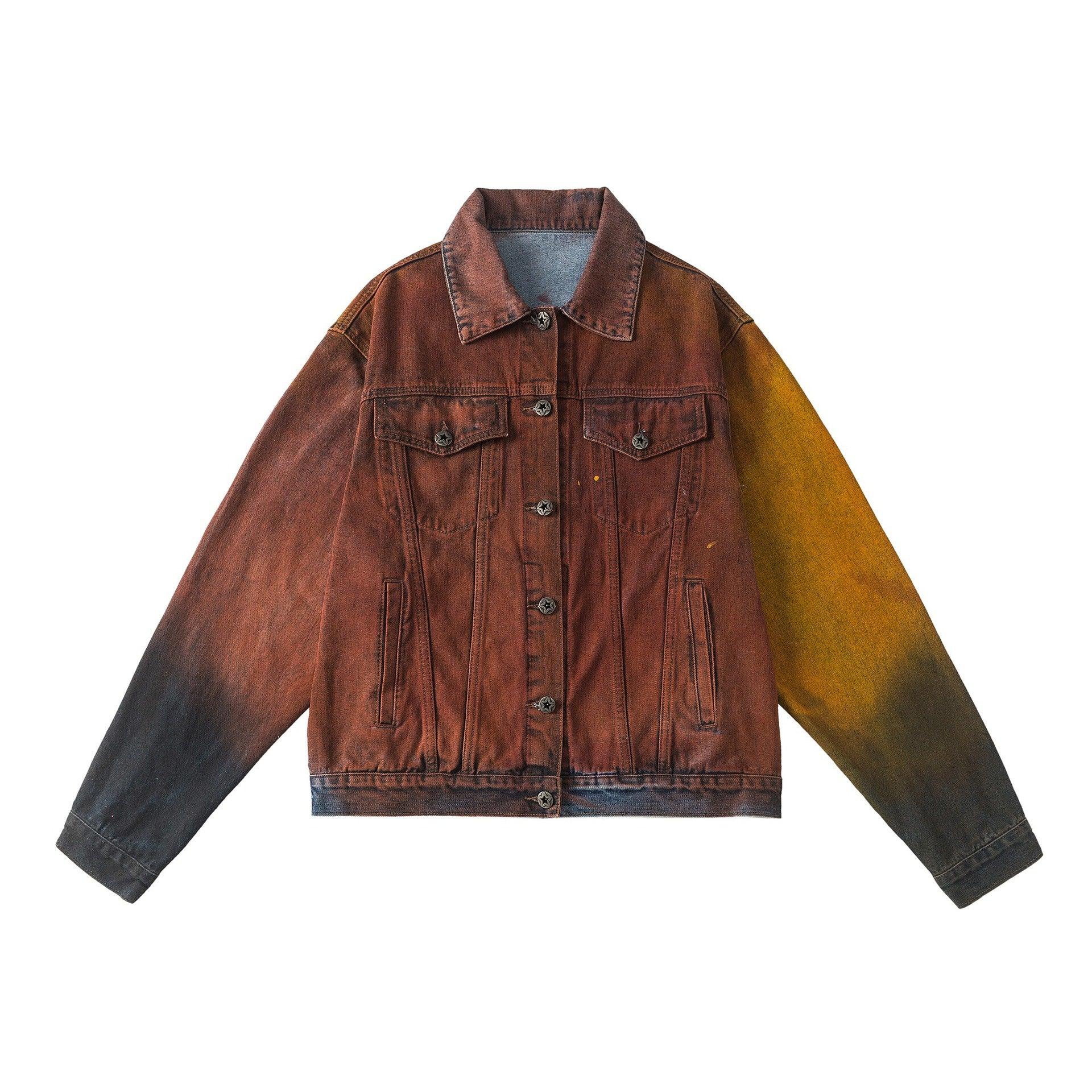 Zwoyren Multi Color Gradient Denim Jacket