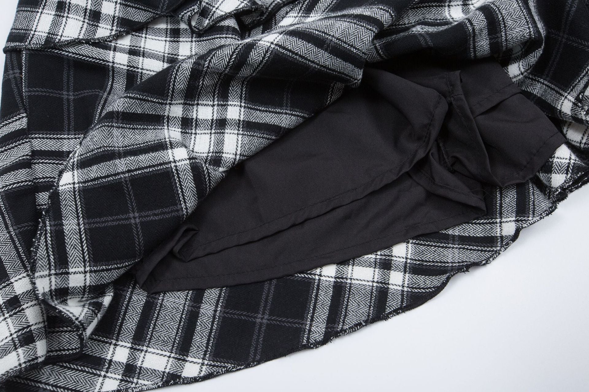 Zwoyren Asymmetrical Ruffled Plaid Skirt