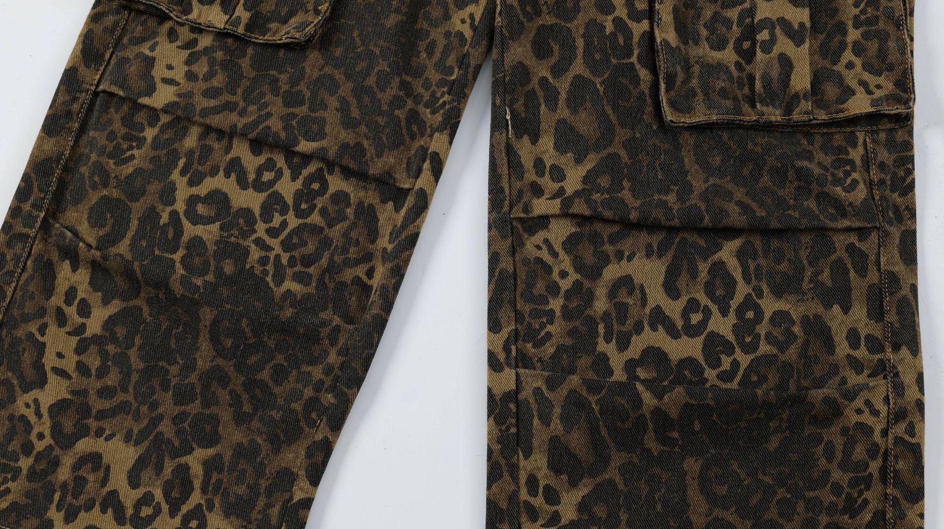 Zwoyren Leopard Print Cargo Pants